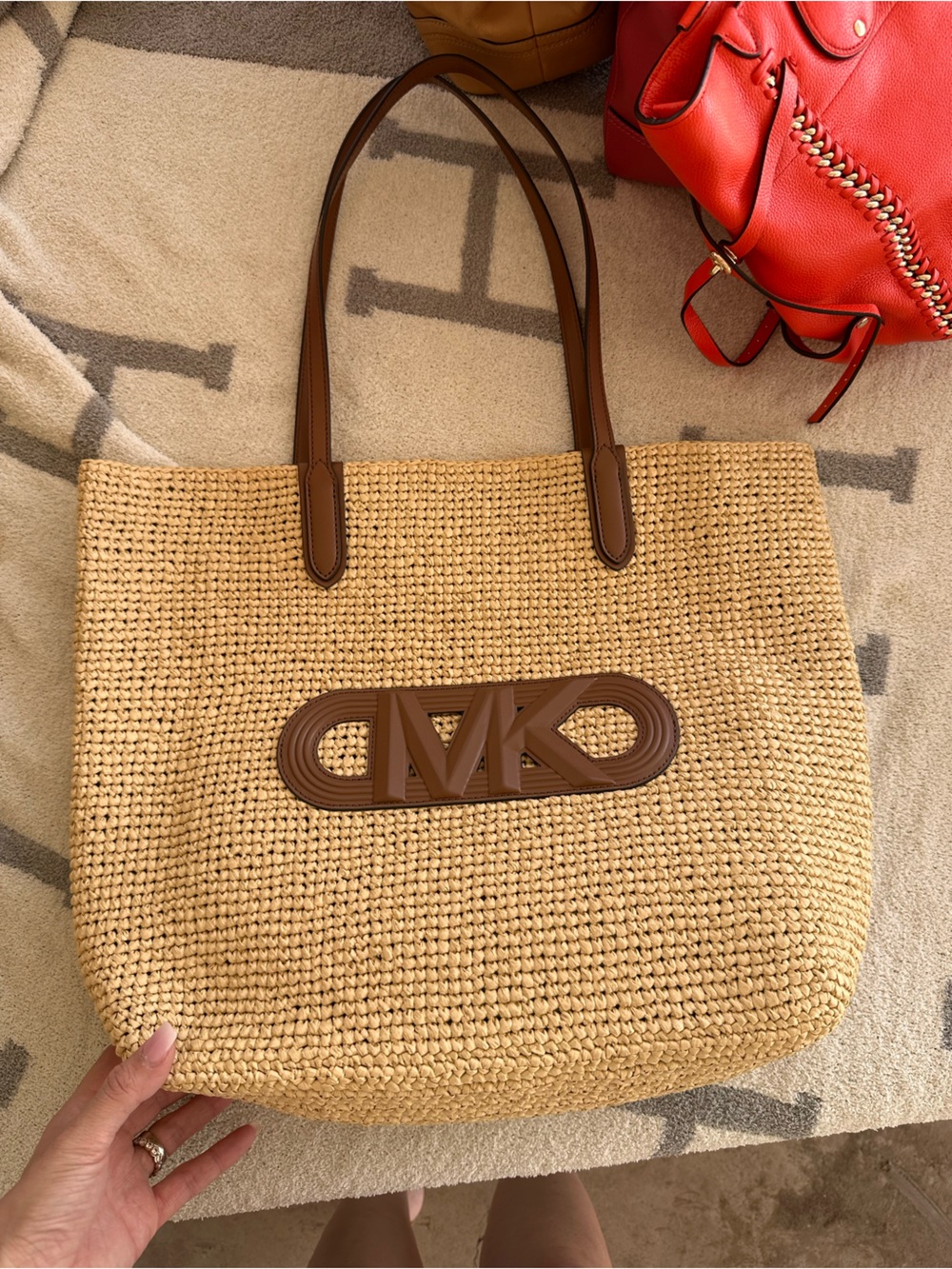 Michael Kors Eliza XL straw tote